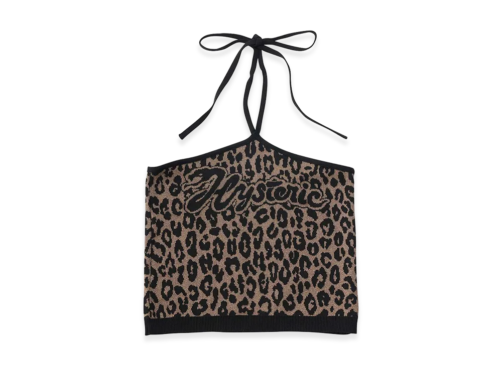 HYSTERIC GLAMOUR Women's Snake Logo Jacquard Halter Neck "Brown"