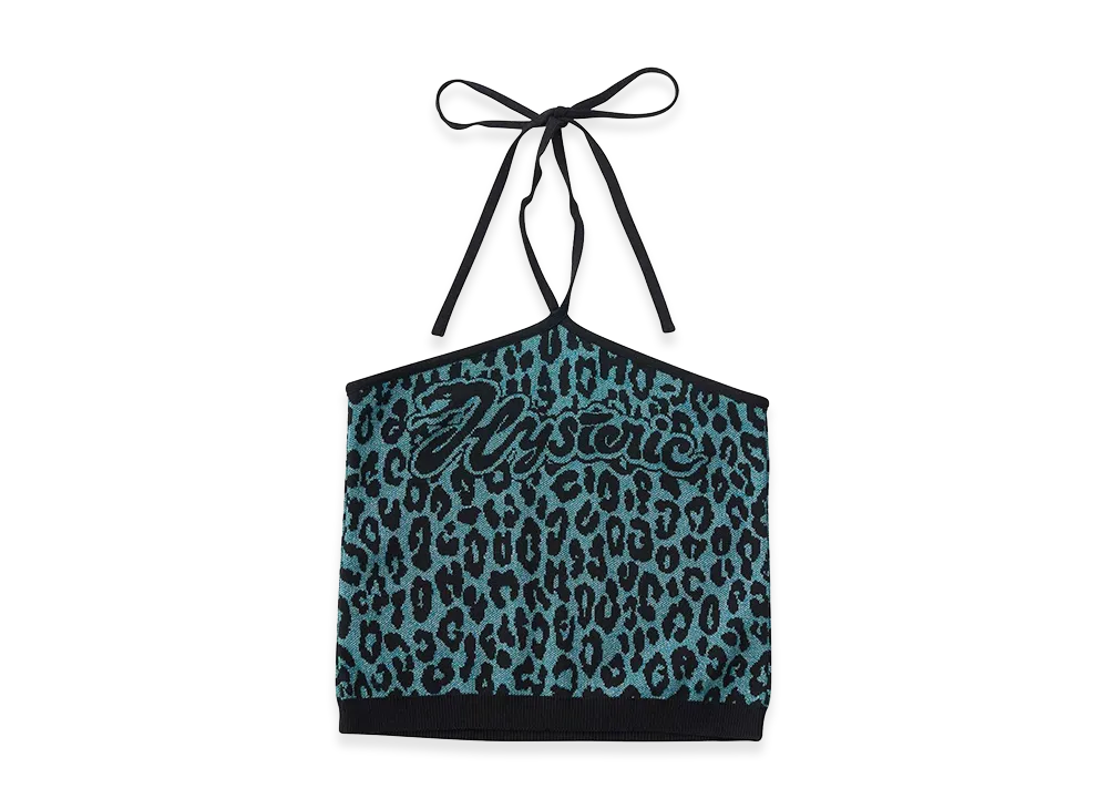 HYSTERIC GLAMOUR Women's Snake Logo Jacquard Halter Neck "Blue"