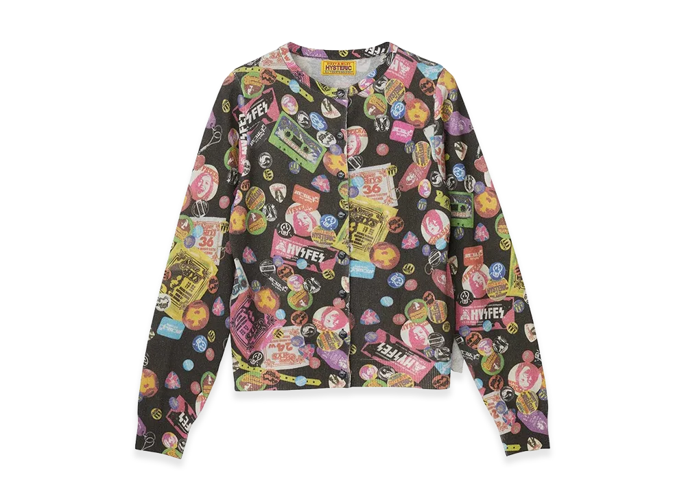 HYSTERIC GLAMOUR Women's Guitar Days Cardigan "Black"