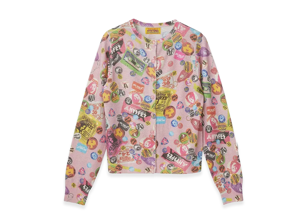 HYSTERIC GLAMOUR Women's Guitar Days Cardigan "Pink"