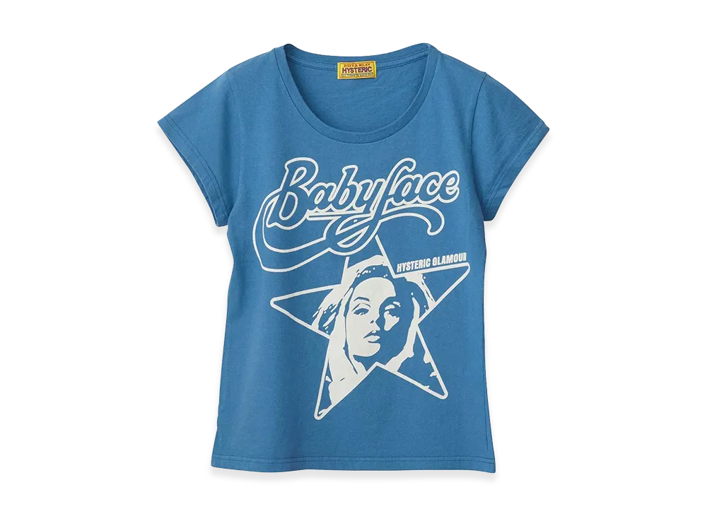 HYSTERIC GLAMOUR Women's Hysteric Babyface Star T-Shirt "Blue"