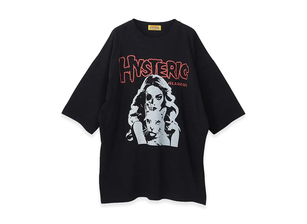 HYSTERIC GLAMOUR Women's Hysteric Woman Half Skull Cat Oversized Dress "Black"