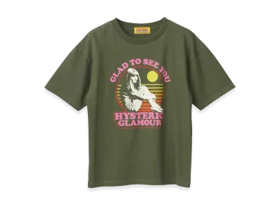 HYSTERIC GLAMOUR Women's Glad To See You T-Shirt "Khaki"