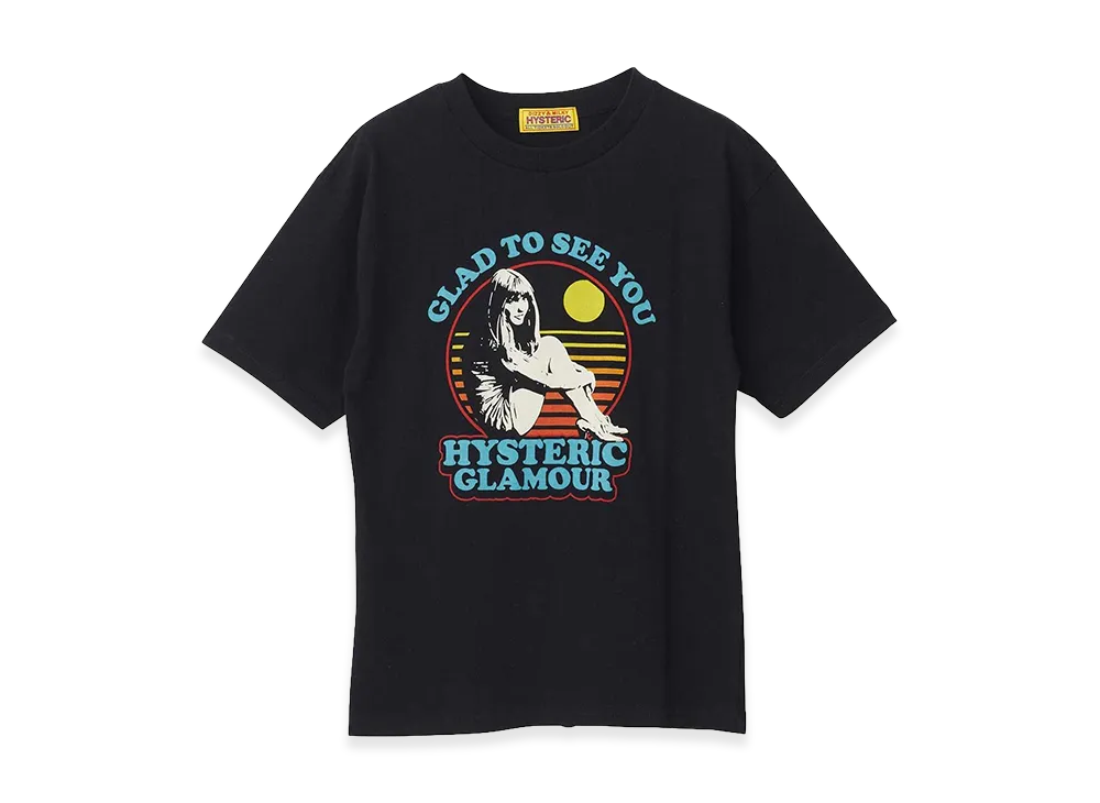 HYSTERIC GLAMOUR Women's Glad To See You T-Shirt "Black"