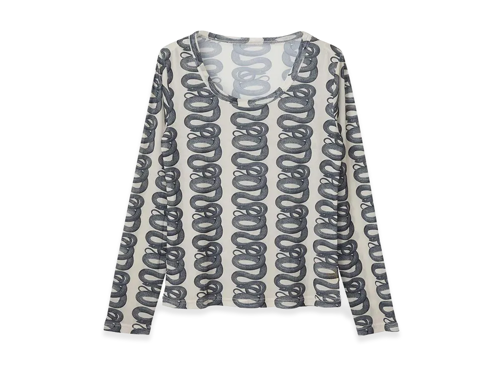 HYSTERIC GLAMOUR Women's Snake Loop T-Shirt "White"
