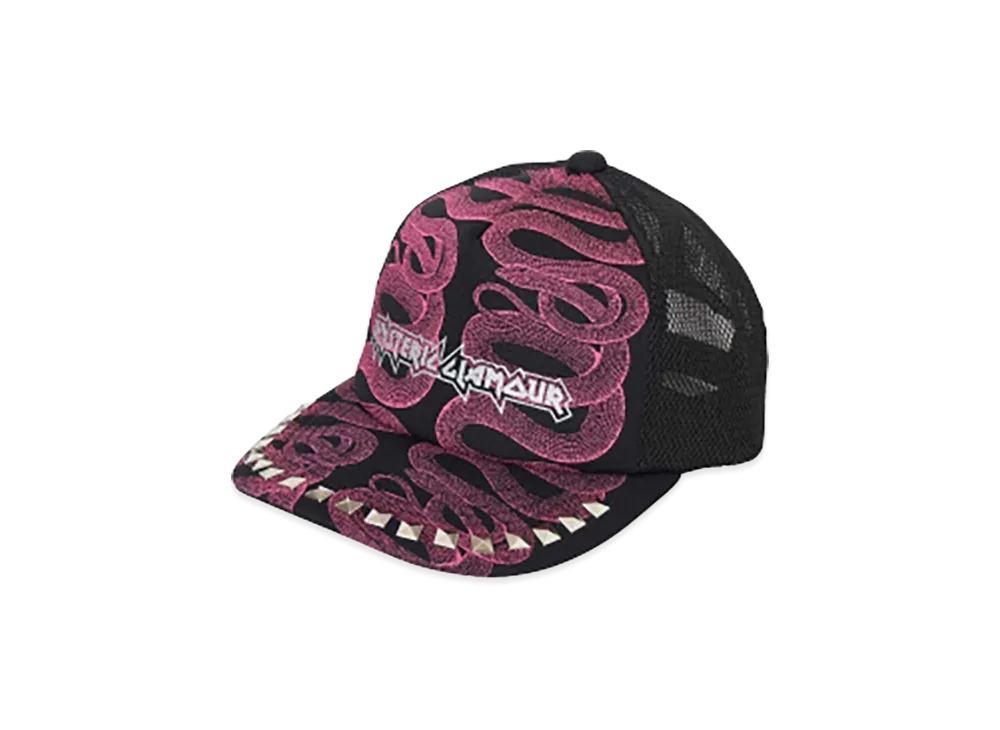 HYSTERIC GLAMOUR Snake Loop Studded Mesh Cap "Brown"