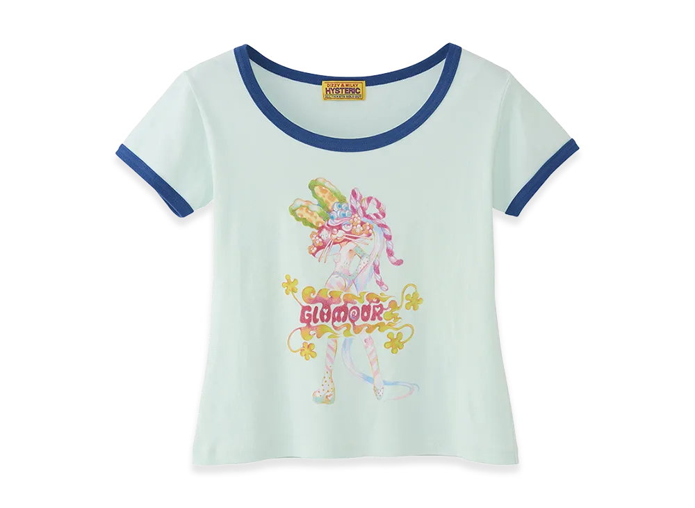 HYSTERIC GLAMOUR Lazy Mushroom Baby Tee "Blue"