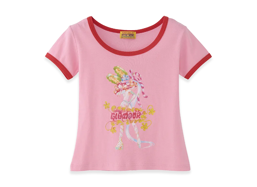 HYSTERIC GLAMOUR Lazy Mushroom Baby Tee "Pink"