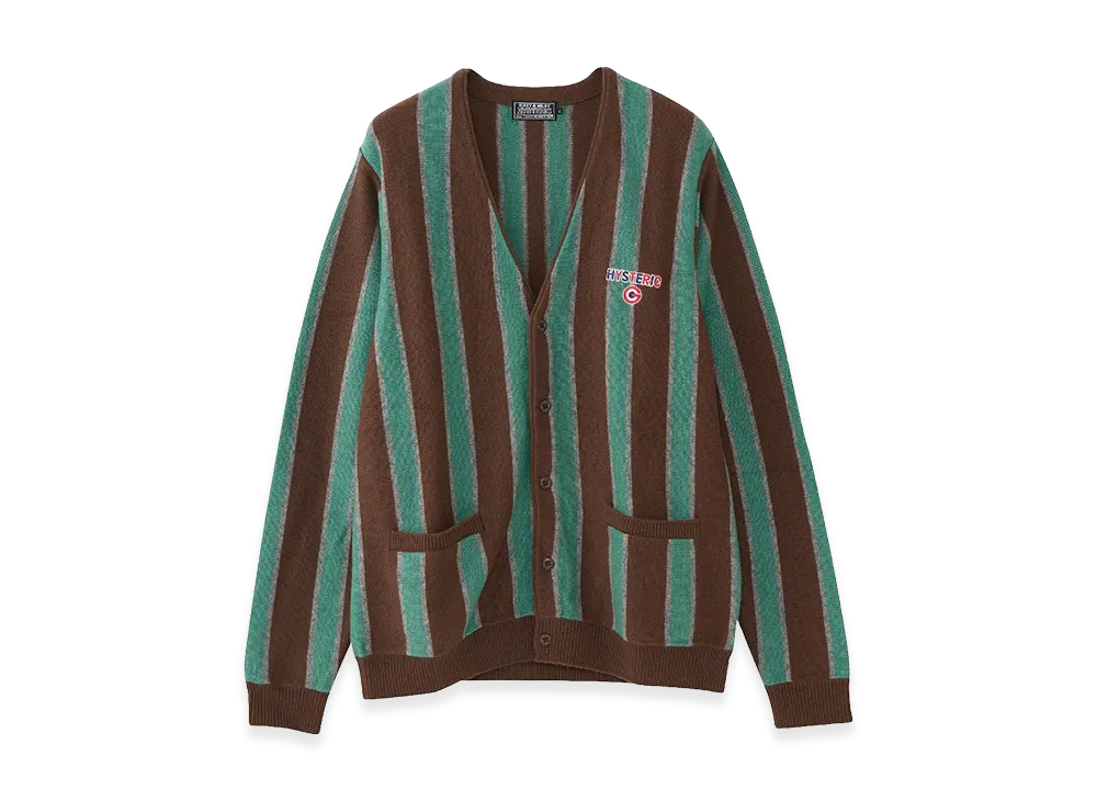 HYSTERIC GLAMOUR HYSTERIC G Embroidered Cardigan "Brown"