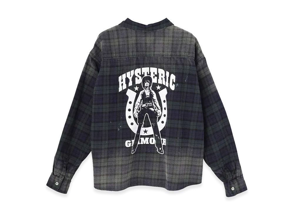HYSTERIC GLAMOUR Women's HYSTERIC HORSESHOE GIRL Oversized Shirt "Navy"