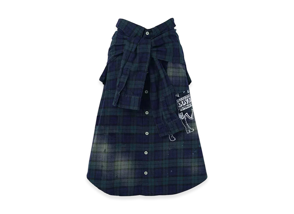 HYSTERIC GLAMOUR Women's Shirt Layered Skirt "Navy"
