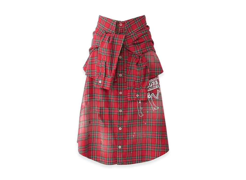 HYSTERIC GLAMOUR Women's Shirt Layered Skirt "Red"