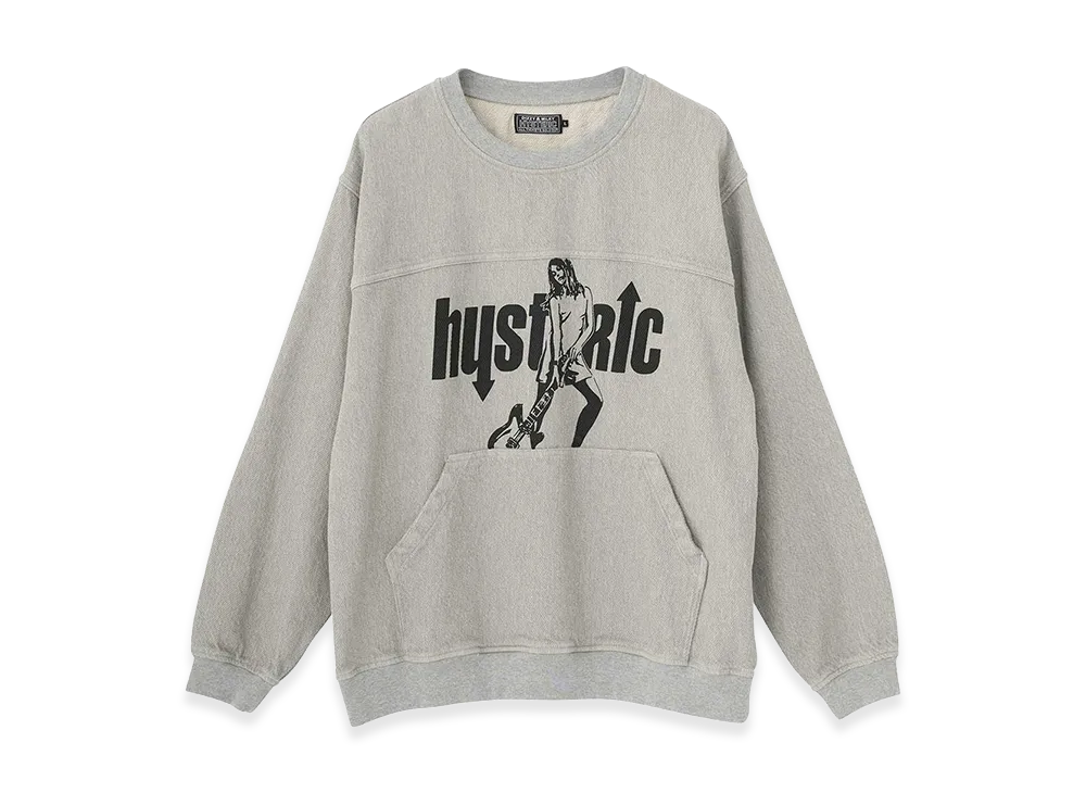 HYSTERIC GLAMOUR UP DOWN GIRL Denim Pullover "Top Gray"