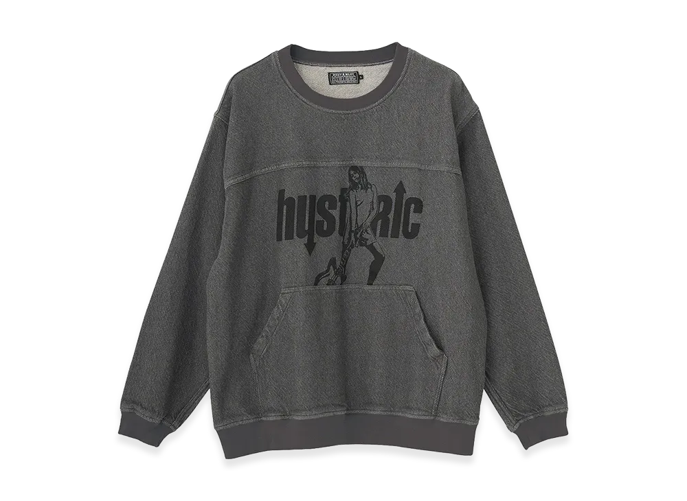 HYSTERIC GLAMOUR UP DOWN GIRL Denim Pullover "Charcoal Gray"