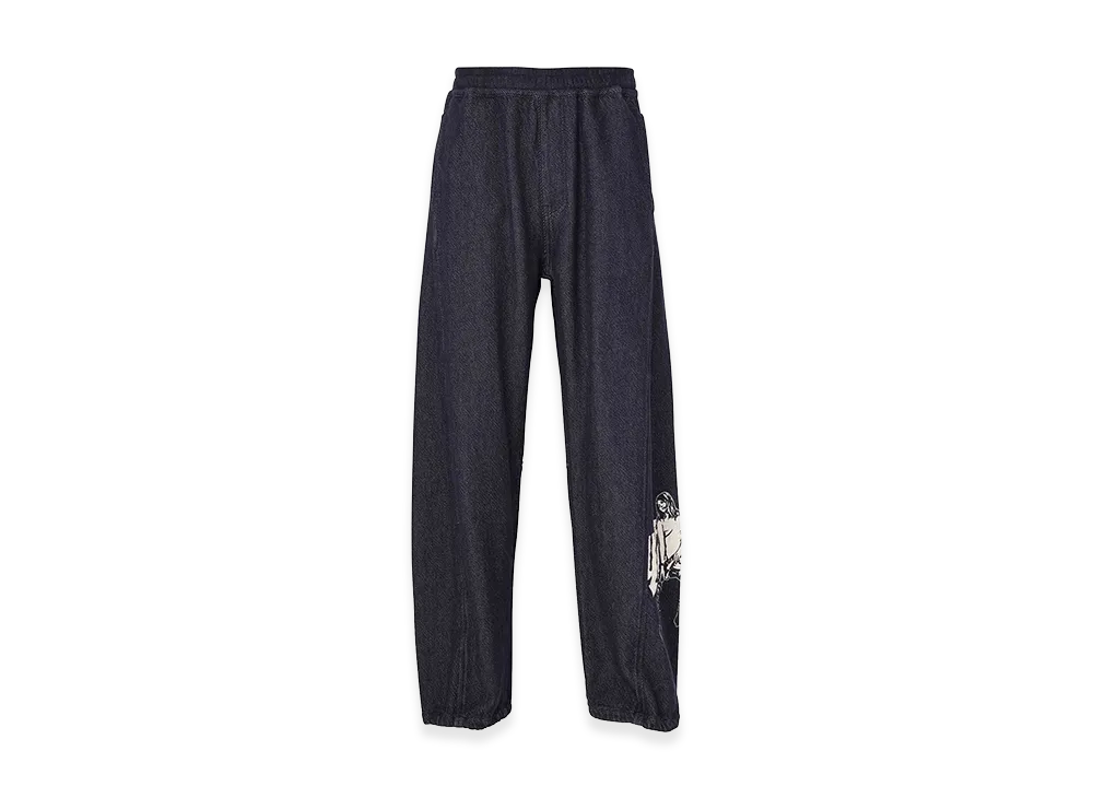 HYSTERIC GLAMOUR UP DOWN GIRL Denim Easy Pants "Light Indigo Blue"