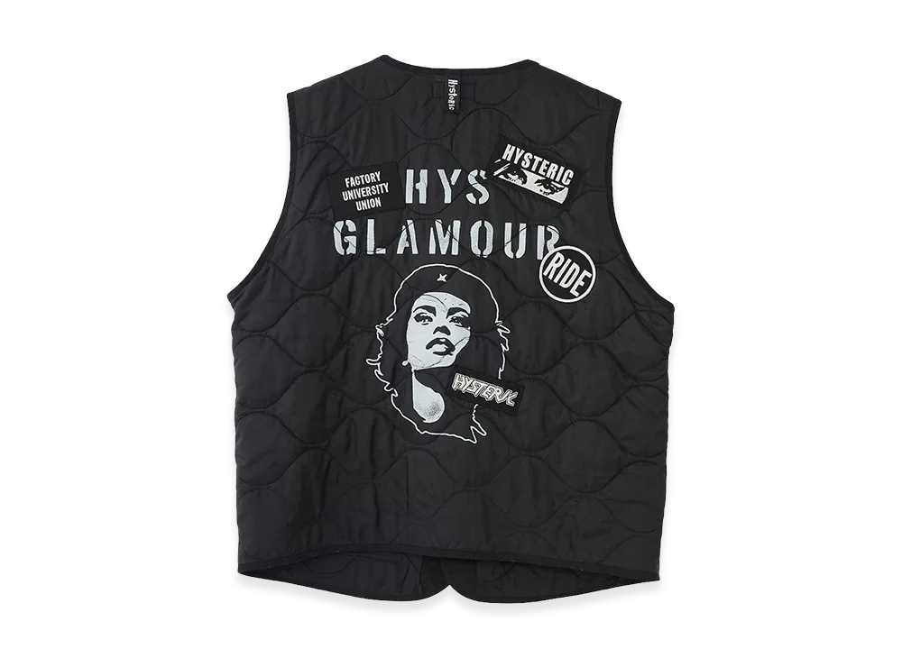 HYSTERIC GLAMOUR HYSTERIC REVOLUTION Quilted Vest "Black"
