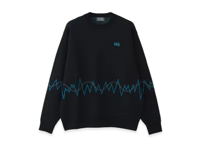 HYSTERIC GLAMOUR HG NEW WAVE LOGO Embroidered Sweater "Black"