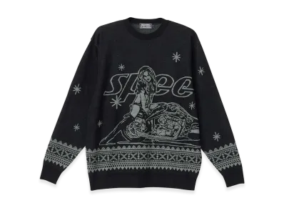 HYSTERIC GLAMOUR SPEEDSTER Jacquard Sweater "Black"