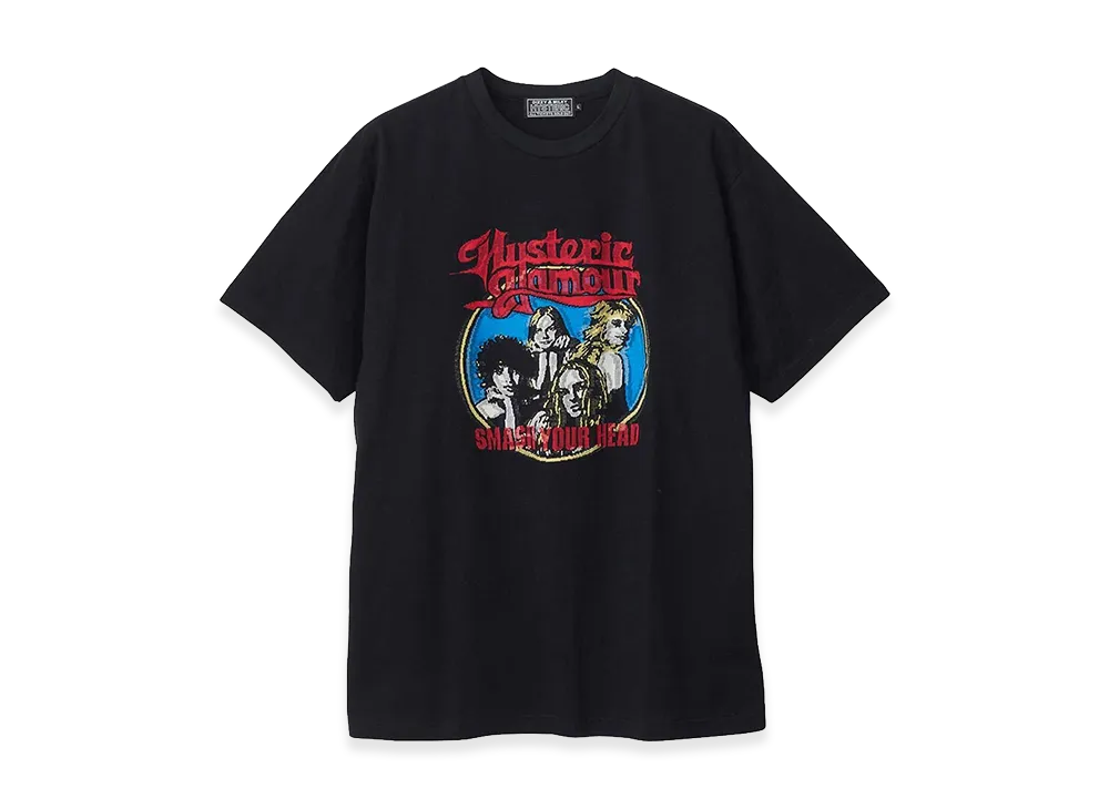 HYSTERIC GLAMOUR SMASH YOUR HEAD Jacquard T-Shirt "Black"
