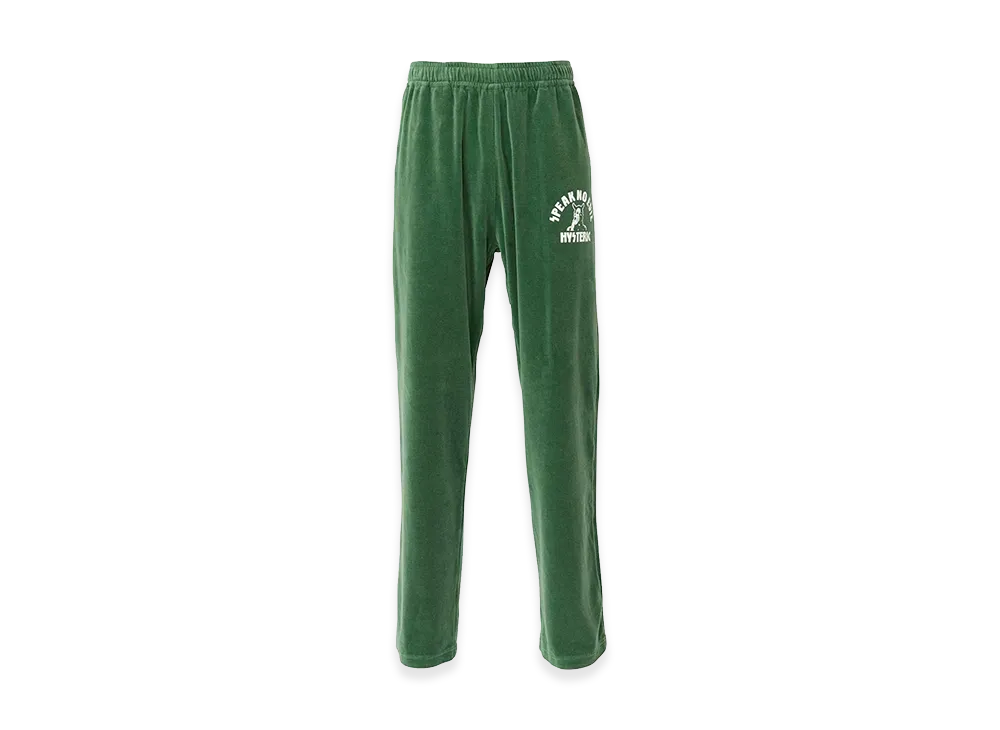 HYSTERIC GLAMOUR SPEAK NO EVIL Sweatpants "Green"