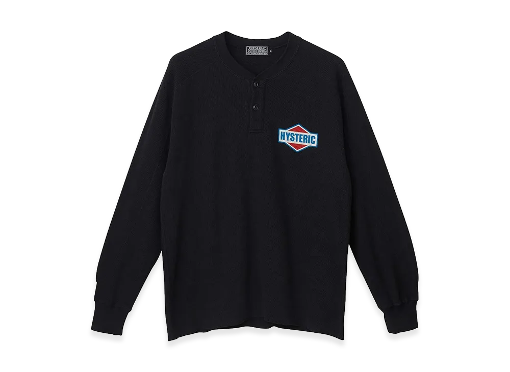 HYSTERIC GLAMOUR DIAMOND LOGO Henley Neck Sweatshirt "Black"