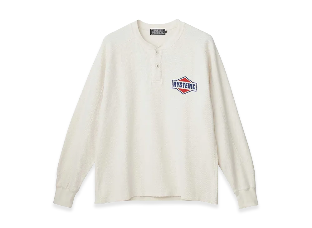HYSTERIC GLAMOUR DIAMOND LOGO Henley Neck Sweatshirt "White"
