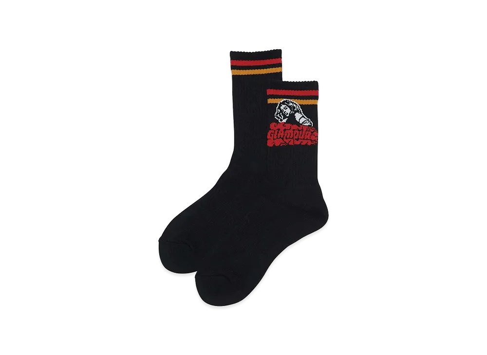 HYSTERIC GLAMOUR VIXEN GIRL Sports Socks "Black"