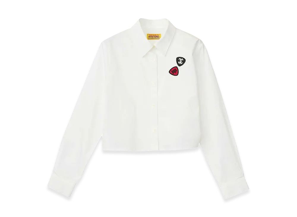 HYSTERIC GLAMOUR Women's RABBIT GHOST Patch Cropped Shirt "White"