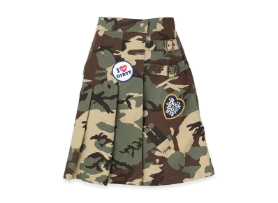 HYSTERIC GLAMOUR Women's Military Pleated Wrap Skirt "Khaki"