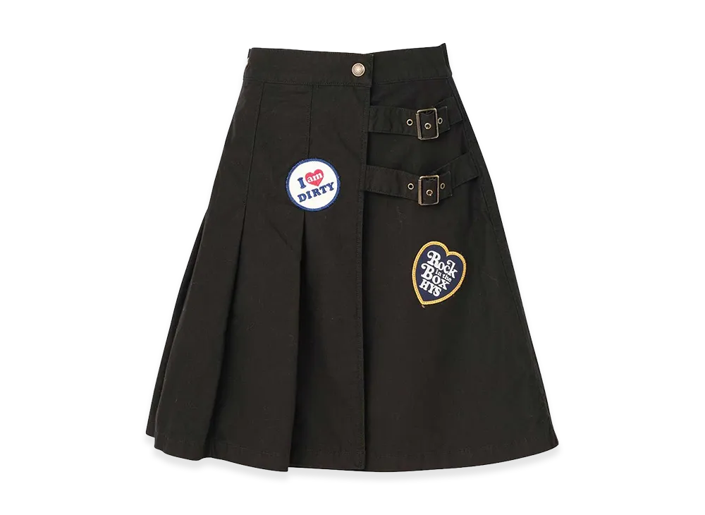 HYSTERIC GLAMOUR Women's Military Pleated Wrap Skirt "Black"
