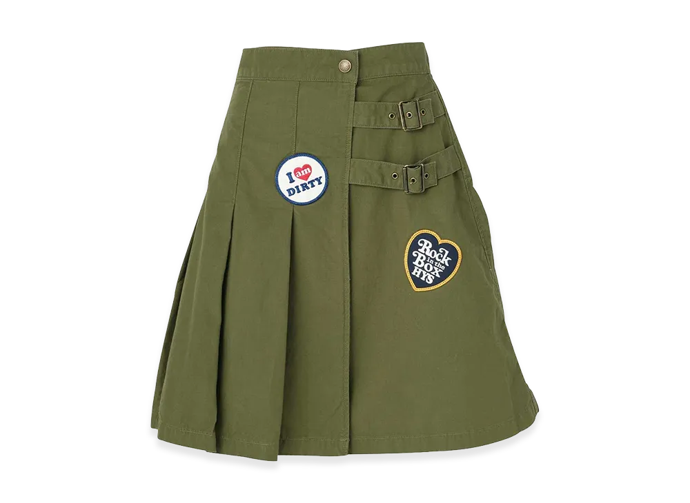 HYSTERIC GLAMOUR Women's Military Pleated Wrap Skirt "Khaki"