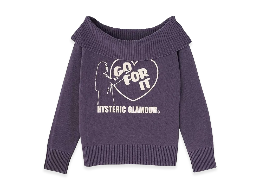 HYSTERIC GLAMOUR Women's GO FOR IT Sweater "Purple"