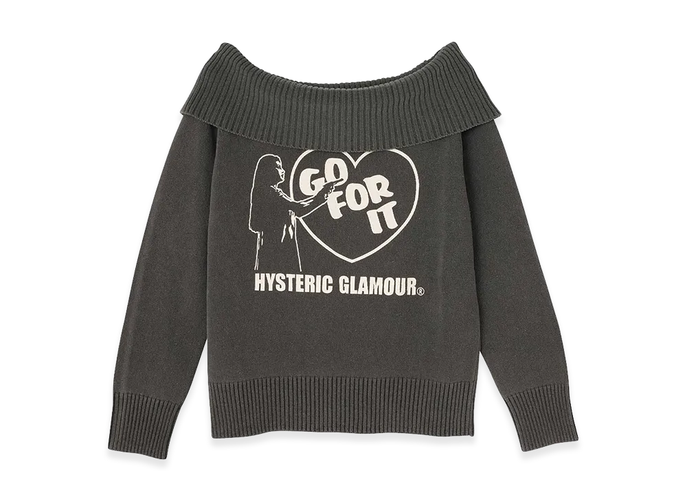 HYSTERIC GLAMOUR Women's GO FOR IT Sweater "Black"