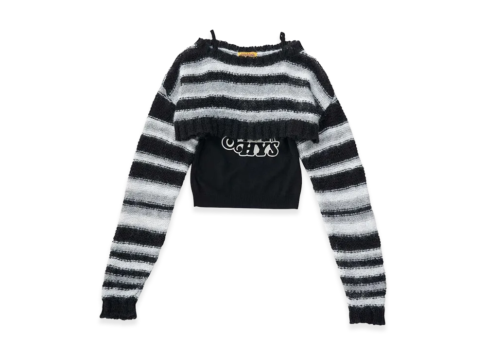 HYSTERIC GLAMOUR Women's SUPER HYS Ensemble Pullover & Camisole "Black"