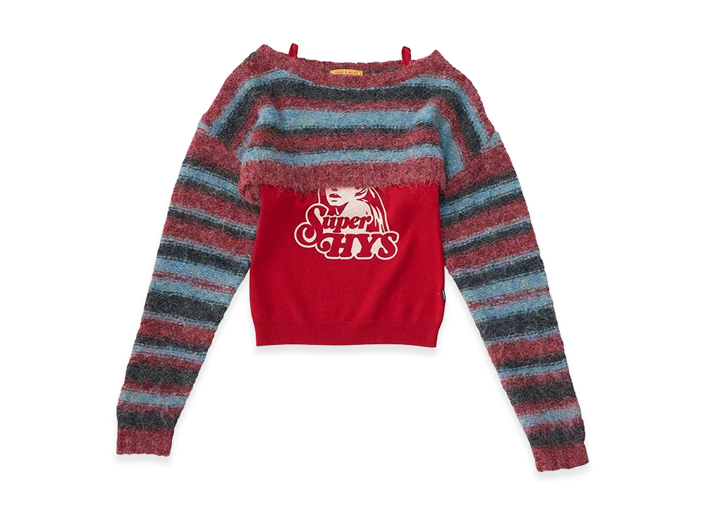 HYSTERIC GLAMOUR Women's SUPER HYS Ensemble Pullover & Camisole "Red"