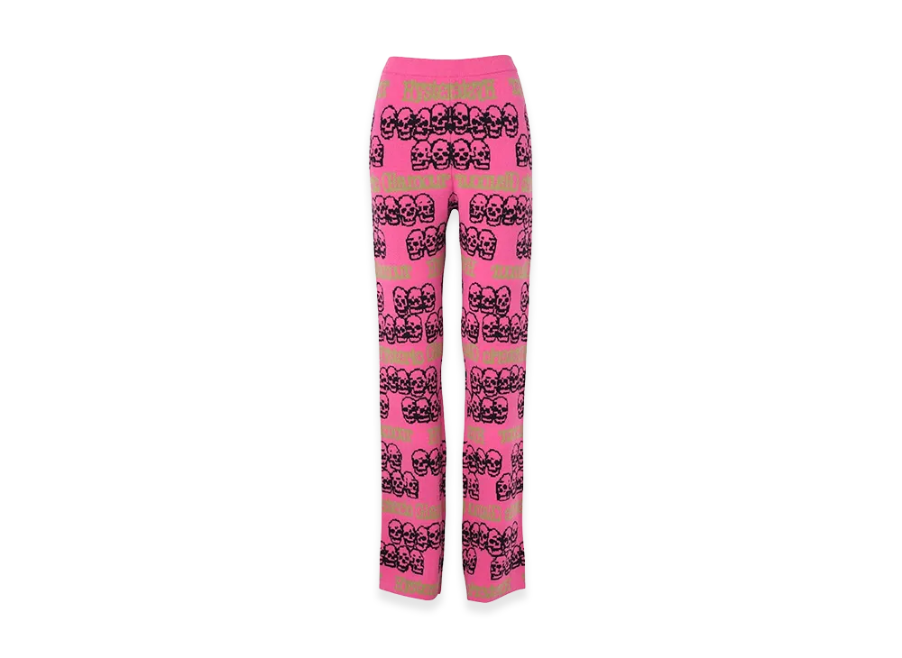 HYSTERIC GLAMOUR Women's SKULL STRIPE Pattern Jacquard Pants "Pink"