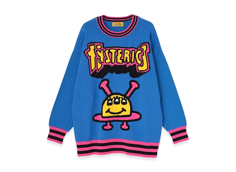 HYSTERIC GLAMOUR Women's HYSTERIC UFO Knit Sweater "Blue"