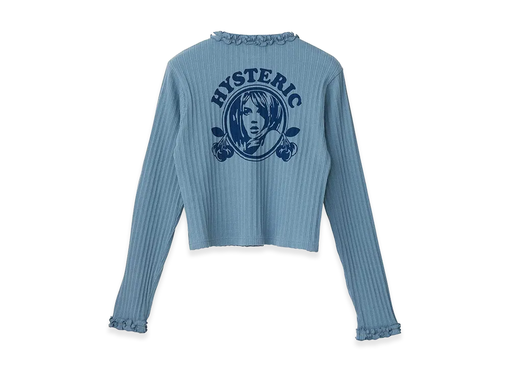 HYSTERIC GLAMOUR Women's CHERRY ADDICTION Cardigan "Blue"