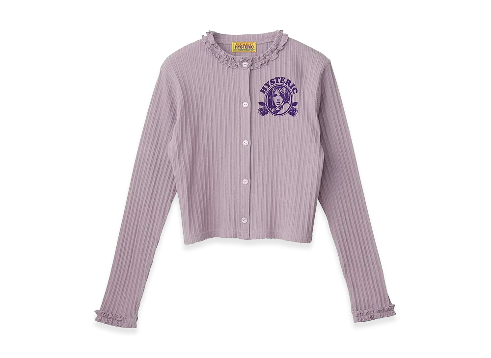 HYSTERIC GLAMOUR Women's CHERRY ADDICTION Cardigan "Purple"