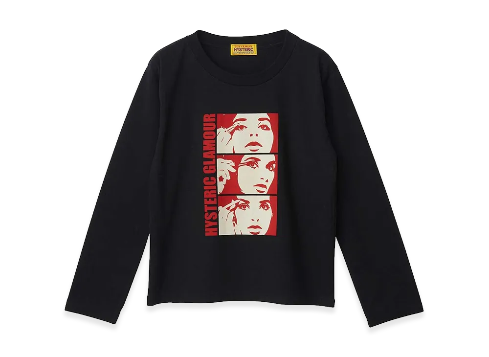 HYSTERIC GLAMOUR Women's WAKE UP MAKE UP T-Shirt "Black"