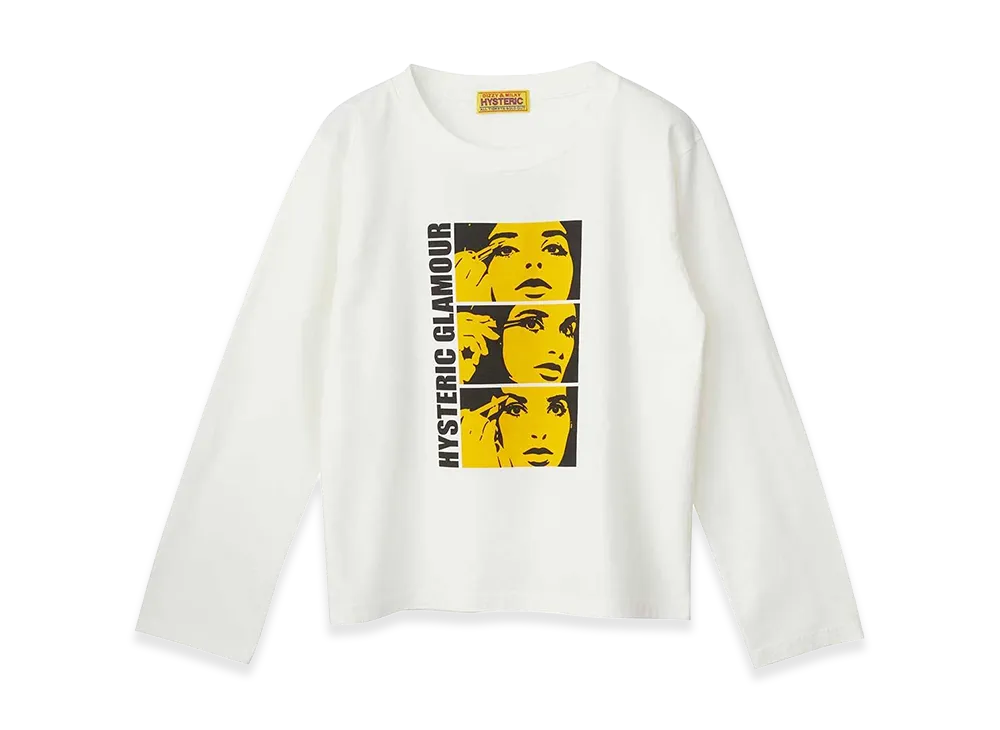 HYSTERIC GLAMOUR Women's WAKE UP MAKE UP T-Shirt "White"
