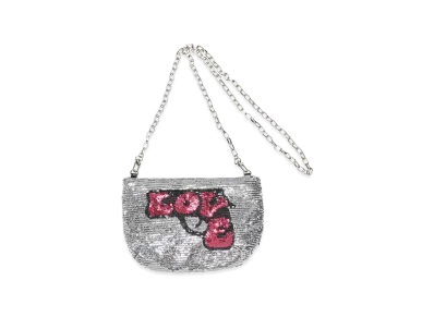 HYSTERIC GLAMOUR Women's HYSTERIC LOVE GUN Sequin Shoulder Bag "Silver"