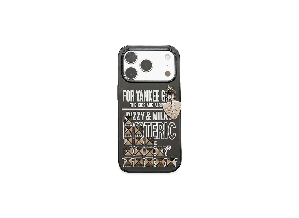 HYSTERIC GLAMOUR Women's DIZZY & MILKY Studded iPhone Case "Black"