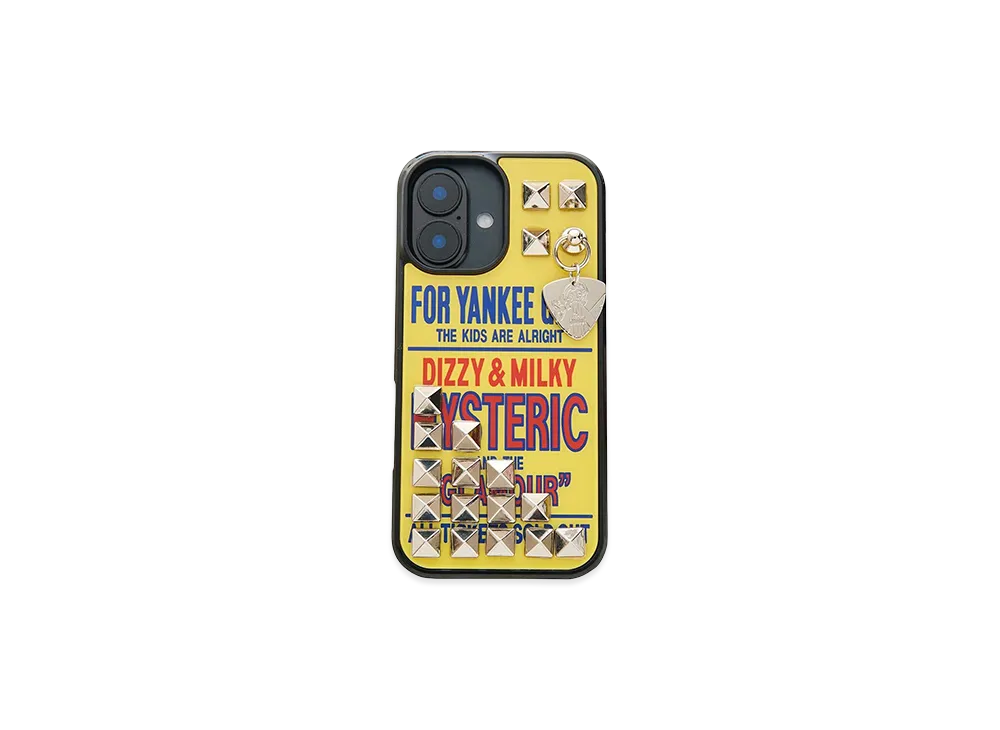 HYSTERIC GLAMOUR Women's DIZZY & MILKY Studded iPhone Case "Yellow"