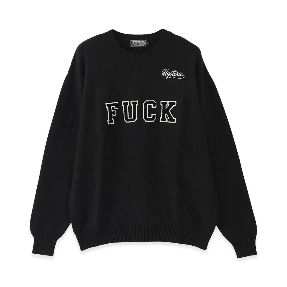 HYSTERIC GLAMOUR Fuck Patch Sweater "Black"