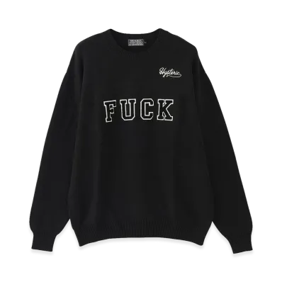 HYSTERIC GLAMOUR Fuck Patch Sweater "Black"