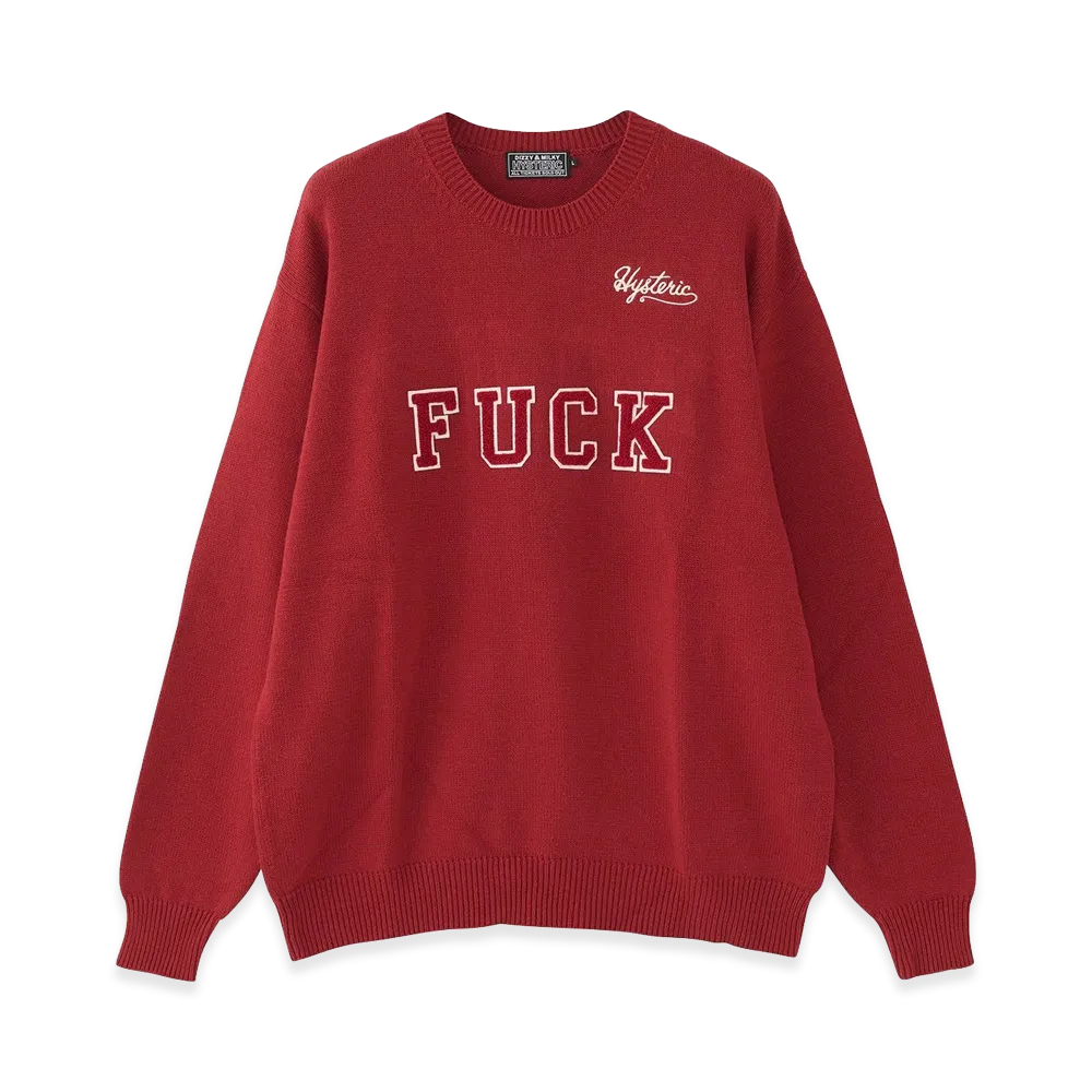 HYSTERIC GLAMOUR Fuck Patch Sweater "Red"
