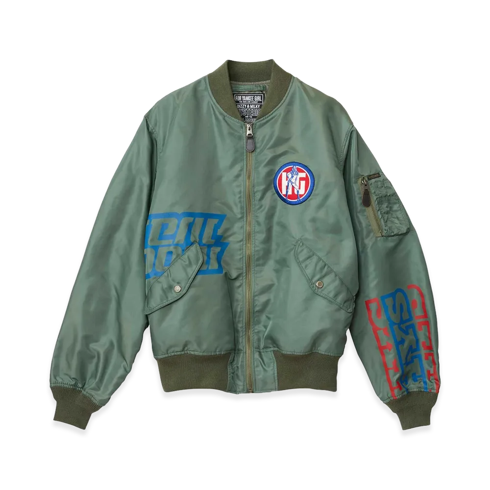 HYSTERIC GLAMOUR HYS Speed MA-1 Jacket "Khaki"