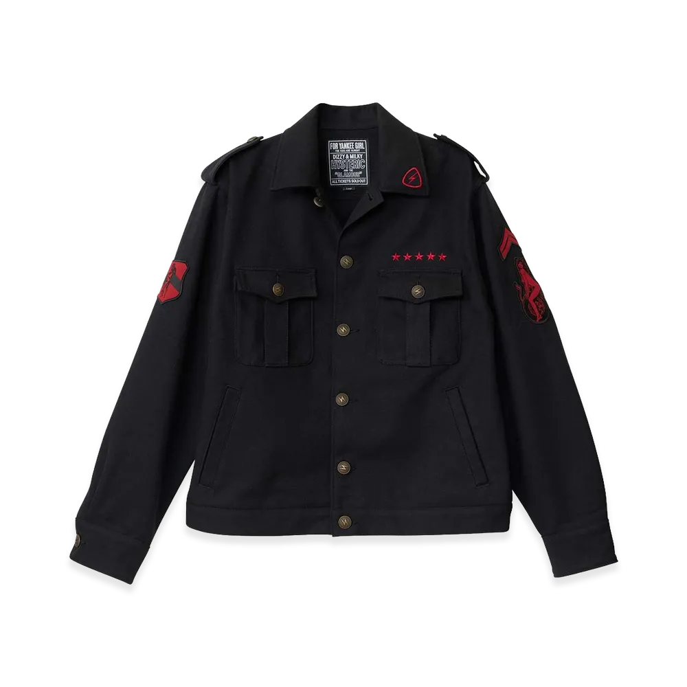 HYSTERIC GLAMOUR Motor City Fever Patch Military Jacket "Black"