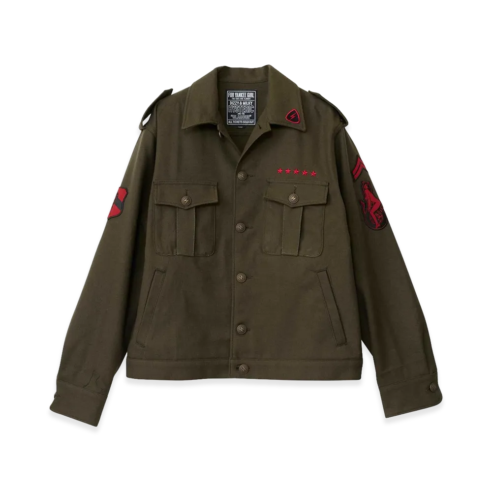 HYSTERIC GLAMOUR Motor City Fever Patch Military Jacket "Khaki"